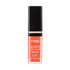 Акція на Матовий блиск для губ Pudra Cosmetics Maxi Matt Long Lasting Lip Gloss з протеїнами шовку та провітаміном B5, 07, 7 мл від Eva