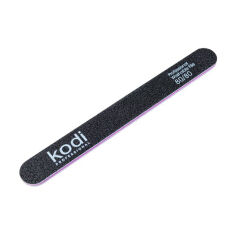 Акція на Пилка для нігтів Kodi Professional 80/80 грит пряма, чорна, 178*19*4 мм від Eva