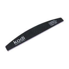 Акція на Пилка для нігтів Kodi Professional 100/150 грит полумісяць, чорна, 178*28*4 мм від Eva