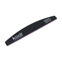 Акція на Пилка для нігтів Kodi Professional 120/120 грит полумісяць, чорна, 178*28*4 мм від Eva