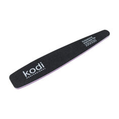 Акція на Пилка для нігтів Kodi Professional 220/220 грит конусна, чорна, 178*32*4 мм від Eva