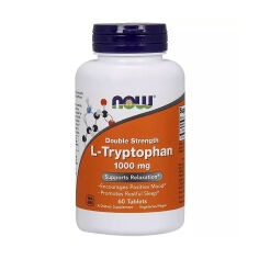 Акція на Дієтична добавка в таблетках NOW Foods Double Strength L-Tryptophan L-Триптофан 1000 мг, 60 шт від Eva