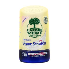 Акція на Кульковий дезодорант L'Arbre Vert Sensitive для чутливої шкіри, гіпоалергенний, жіночий, 50 мл від Eva