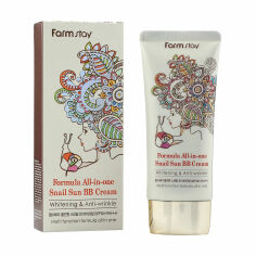 Акция на BB-крем для обличчя FarmStay All-in One Snail Sun BB Cream з муцином равлика, 50 мл от Eva