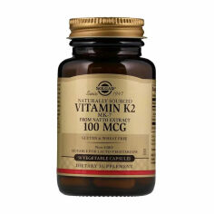 Акція на Вітамін K2 Solgar Natural Vitamin K2, 100 мкг, 50 вегетаріанських капсул від Eva