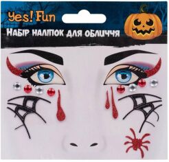 Акція на Набор стикеров для лица Yes! Fun Жуткий Хэллоуин глиттер (973667) від Stylus