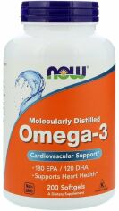 Акция на Now Foods Omega-3 Molecularly Distilled Softgels 200 caps от Y.UA