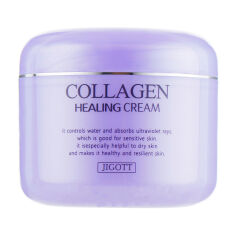 Акция на Живильний крем для обличчя Jigott Collagen Healing Cream з колагеном, 100 мл от Eva