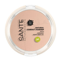Акція на Компактна біопудра для обличчя Sante Natural Compact Powder 01 Cool Ivory, 9 г від Eva