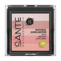 Акция на Біохайлайтер для обличчя Sante Natural Highlighter With Organic Aloe Vera 02 Rose, 7 г от Eva