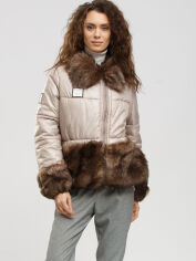 Акція на Куртка зимова коротка жіноча Barss 20-00864 38 Бежева від Rozetka