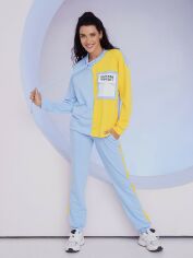 Акція на Спортивний костюм жіночий ISSA PLUS 13526 XL Жовтий з блакитним від Rozetka