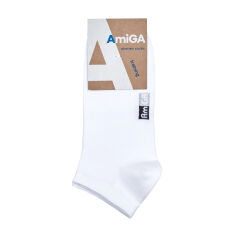 Акція на Шкарпетки жіночі AmiGА спортивні, укорочені, білі, розмір 23-25 від Eva