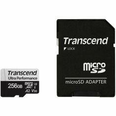Акція на Карта памяти TRANSCEND microSD 64GB C10 UHS-I U3 A2 R160/W80MB/s + SD (TS64GUSD340S) від MOYO
