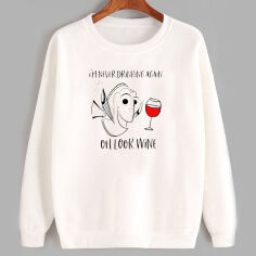 Акція на Світшот Love&Live I never... Oh look wine! LLP02326 3XL Білий від Rozetka