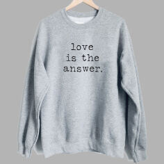 Акция на Світшот Love&Live Love is the answer LLP02352 3XL Сірий от Rozetka