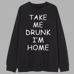 Акція на Світшот Love&Live Take me drunk I'm home LLP02335 L Чорний від Rozetka