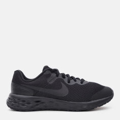 Акция на Підліткові шкіряні кросівки для хлопчика Nike Revolution 6 Nn (GS) DD1096-001 6.5Y 39 Чорні от Rozetka