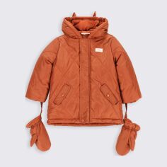 Акция на Підліткова зимова куртка для дівчинки Coccodrillo Outerwear Boy Newborn ZC2152104OBN-018 74 см Коричнева от Rozetka