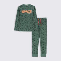 Акция на Піжама (футболка з довгими рукавами + штани) для хлопчика Coccodrillo Pyjamas ZC2448118PJS-012 92 см Оливкова от Rozetka