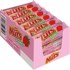 Акція на Упаковка батончиків Nuts Strawberry зі смаком полуниці 42 г х 24 шт від Rozetka