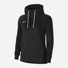 Акція на Толстовка на блискавці з капюшоном жіноча Nike Park 20 Full-Zip Hoody Wmns CW6955-010 XL Чорна від Rozetka