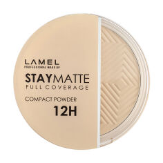 Акция на Компактна матувальна пудра для обличчя LAMEL Make Up Stay Matte Compact Powder 401 Porcelain, 12 г от Eva