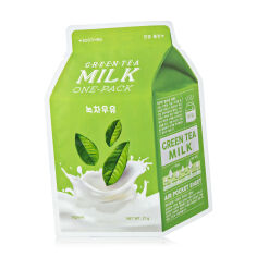 Акція на Тканинна маска для обличчя A'pieu Green Tea Milk One-Pack Зелений чай, 21 г від Eva