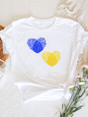 Акція на Футболка жіноча Love&Live Hearts print UA XXL Біла від Rozetka