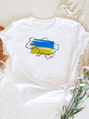Акція на Футболка жіноча Love&Live Україна понад усе! XS Біла від Rozetka