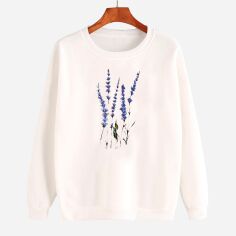Акция на Світшот жіночий Love&Live Alpine lavender LLP02135 M Білий з принтом от Rozetka