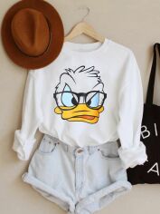 Акція на Світшот жіночий Love&Live Donald Duck-2 LLP02291 XL Білий з принтом від Rozetka