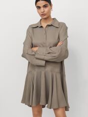 Акция на Сукня-сорочка міні літня жіноча H&M XAZ333836YJHR XS Какао от Rozetka