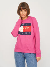 Акція на Світшот жіночий Tommy Jeans 10767.3 M Малиновий з принтом від Rozetka