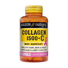 Акція на Дієтична добавка в капсулах Mason Natural Collagen Колаген з вітаміном C 1500 мг, 120 шт від Eva