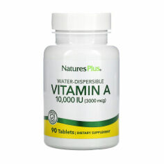Акція на Дієтична добавка вітаміни в капсулах NaturesPlus Вітамін А 10000 МО, 90 шт від Eva