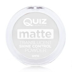 Акція на Матувальна пудра для обличчя Quiz Cosmetics Matte Translucent Shine Control Powder Контроль блиску, SPF 15, White, 12 г від Eva