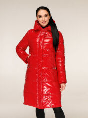 Акция на Куртка зимова довга жіноча Favoritti ПВ-1247-Лак 44 Червона от Rozetka