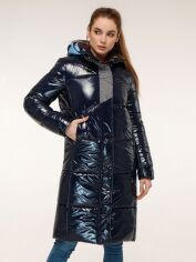 Акція на Куртка зимова довга жіноча Favoritti ПВ-1262 46 Темно-блакитна від Rozetka