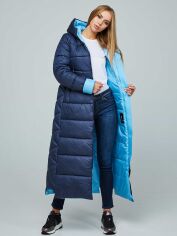 Акция на Куртка зимова довга жіноча Favoritti ПВ-1202 46 Синя от Rozetka
