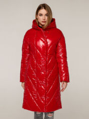 Акція на Куртка зимова довга жіноча Favoritti ПВ-1289 Лак Тон 7 50 Червона від Rozetka