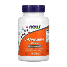 Акція на Дієтична добавка амінокислота в таблетках NOW Foods L-Cysteine L-Цистеїн 500 мг, 100 шт від Eva