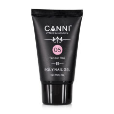 Акция на Полігель (акрігель) для нарощування нігтів Canni Poly Nail Gel 05 Рожевий, 45 г от Eva