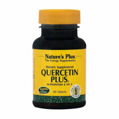 Акція на Дієтична добавка антиоксидант в таблетках NaturesPlus Quercetin Plus Кверцетин Плюс та Вітамін C, 60 шт від Eva