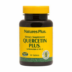Акція на Дієтична добавка антиоксидант в таблетках NaturesPlus Quercetin Plus Кверцетин Плюс та Вітамін C , 90 шт від Eva
