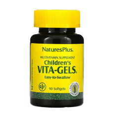 Акція на Дієтична добавка комплекс вітамінів для дітей в гелевих капсулах NaturesPlus Children's Vita-Gels зі смаком апельсину, 90 шт від Eva