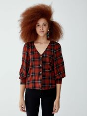 Акція на Блузка жіноча Pull & Bear XAZ238290LSTQ S Бордова з чорним від Rozetka