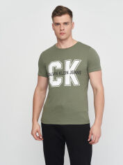 Акція на Футболка бавовняна довга чоловіча Calvin Klein Jeans 10561.41 2XL Хакі від Rozetka
