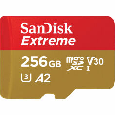Акция на Карта памяти SanDisk microSDXC 256GB  C10 UHS-I U3 R190/W130MB/s Extreme V30 (SDSQXAV-256G-GN6MN) от MOYO