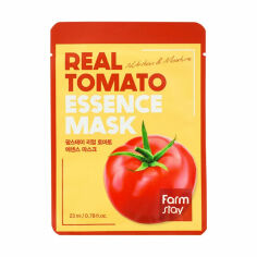 Акція на Зволожувальна тканинна маска для обличчя Farmstay Real Tomato Essence Mask з екстрактом томата, 23 мл від Eva